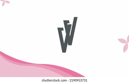 Letras alfabéticas Iniciales Logotipo Monograma WV, VW, W y V