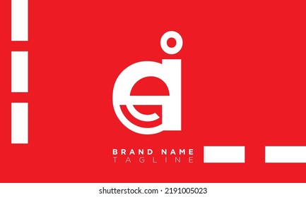 Alphabet letters Initials Monogram logo EI, IE, E and I