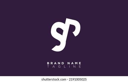 Alphabet letters Initials Monogram logo SP, PS, S and P