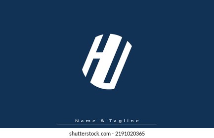 Letras alfabéticas Iniciales Monograma HU , UH