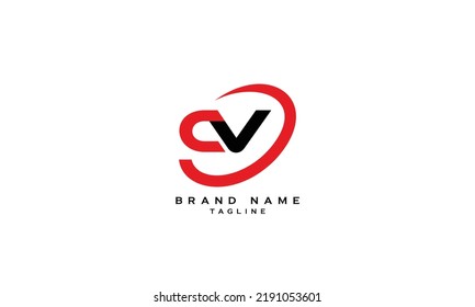 Alphabet letters Initials Monogram logo CV, C and V