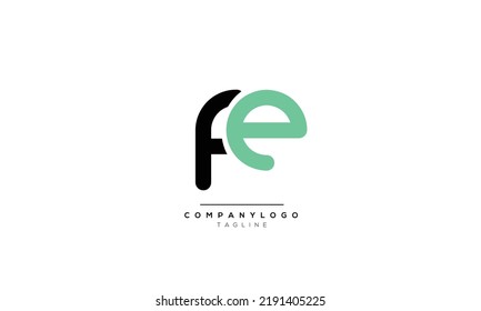 Alphabet letters Initials Monogram logo FE, FE INITIAL, FE letter
