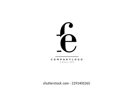 Alphabet letters Initials Monogram logo FE, FE INITIAL, FE letter