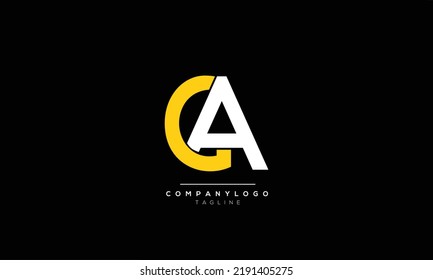 Letras alfabéticas Iniciales Logo de Monograma GA, GA INITIAL, carta GA