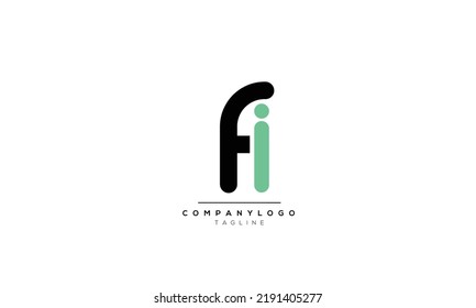 Alphabet letters Initials Monogram logo FI, FI INITIAL, FI letter