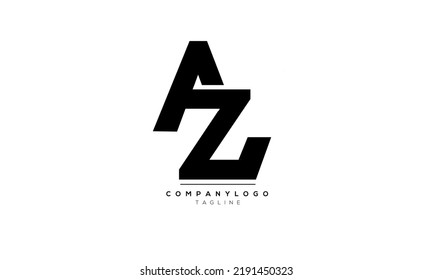 Alphabet letters Initials Monogram logo AZ, AZ INITIAL, AZ letter