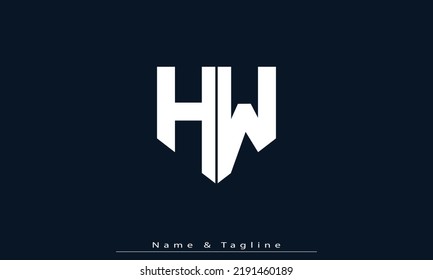 Letras alfabéticas Iniciales Monograma HW , WH
