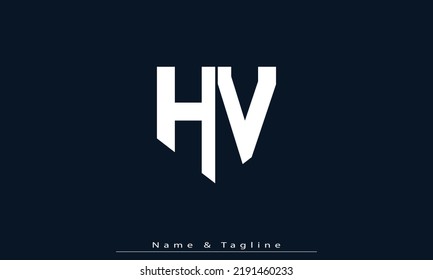 Letras alfabéticas Iniciales Monograma HV , VH