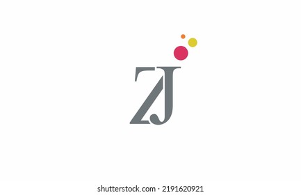 Letras alfabéticas Iniciales Logotipo Monograma ZJ, JZ, Z y J