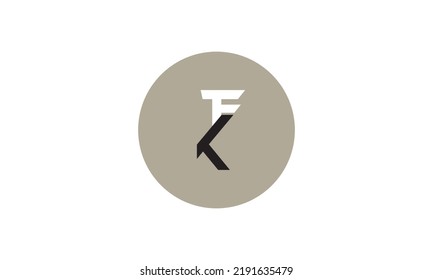Letras alfabéticas Iniciales Logotipo Monograma FK, KF, F y K