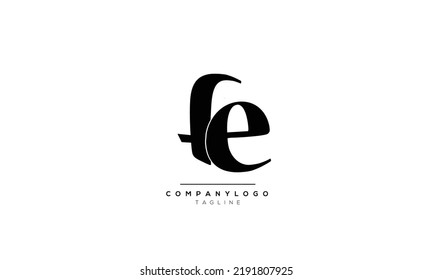 Alphabet letters Initials Monogram logo FE, FE INITIAL, FE letter