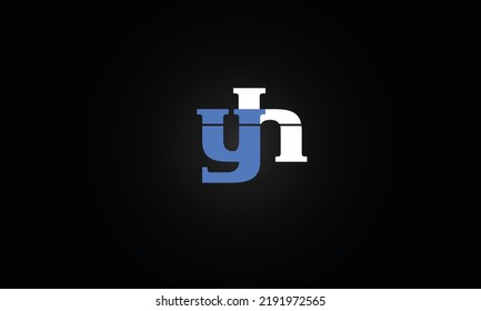 Alphabet letters Initials Monogram logo YH, HU, U and H