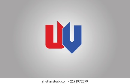 Alphabet letters Initials Monogram logo UV, VU, U and V