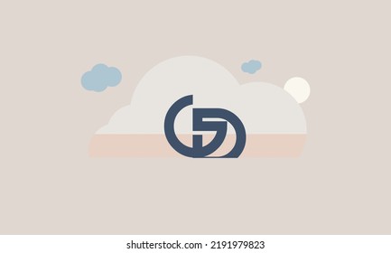 Alphabet letters Initials Monogram logo GD, DG, G and D
