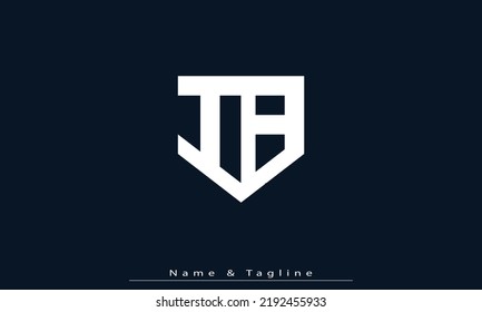 Alphabet letters Initial Monogram Logo IB, BI
