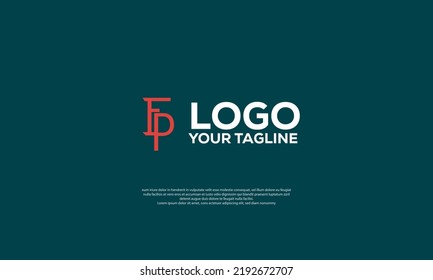 Letras alfabéticas Iniciales logotipo de monograma FP, PF, F y P