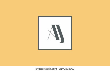 Letras alfabéticas Iniciales Logotipo Monograma AJ, JA, A y J