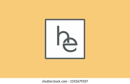 Alphabet letters Initials Monogram logo HE, EH, H and E