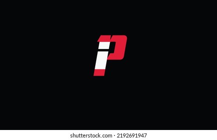 Alphabet letters Initials Monogram logo IP, PI, I and P