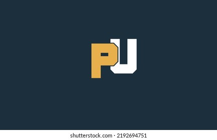 Alphabet letters Initials Monogram logo PU, UP, P and U
