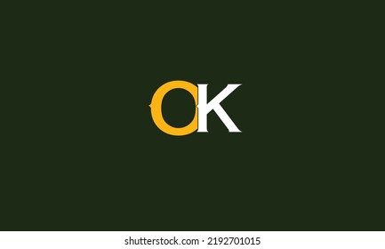 Alphabet letters Initials Monogram logo OK, KO, O and K