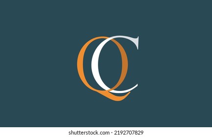 Letras alfabéticas Iniciales Logotipo Monograma QC, CQ, Q y C