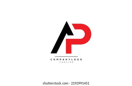 Alphabet letters Initials Monogram logo AP, AP INITIAL, AP letter