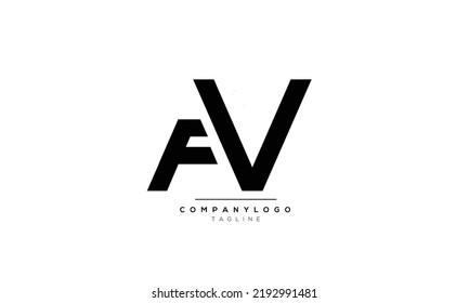 Alphabet letters Initials Monogram logo FV, FV INITIAL, FV letter