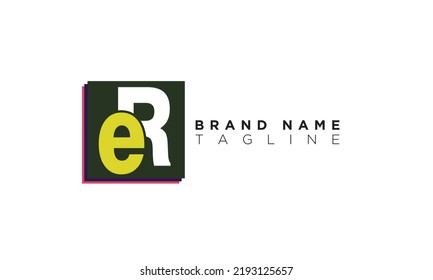Alphabet letters Initials Monogram logo ER, RE, E and R