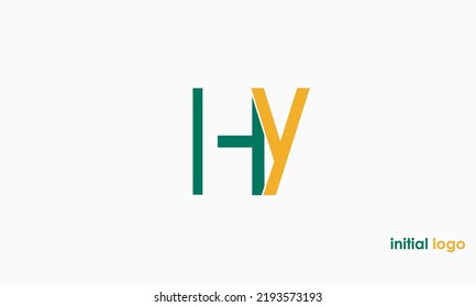 Letras alfabéticas Iniciales Logotipo Monograma HY, YH, H e Y