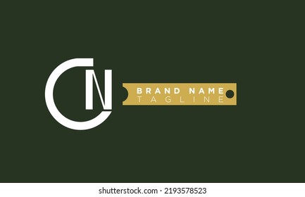 Letras alfabéticas Iniciales Logotipo de monograma CN, NC, C y N