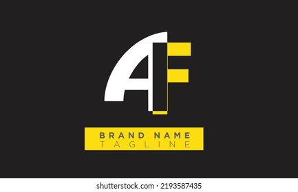 Alphabet letters Initials Monogram logo AF, FA, A and F