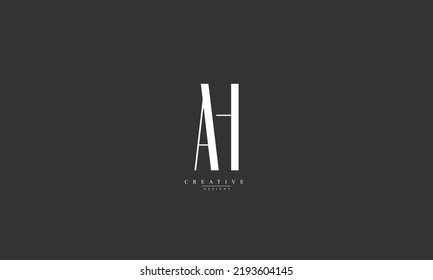 Alphabet letters Initial Monogram Logo AH HA A H