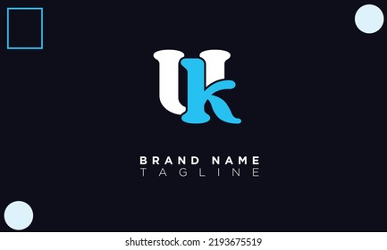 Alphabet letters Initials Monogram logo UK, KU, U and K