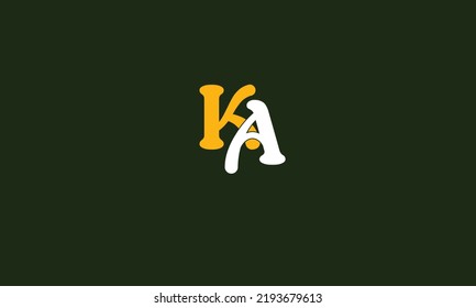 Letras alfabéticas Iniciales Monograma KA, AK, K y A