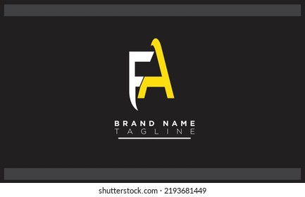 Letras alfabéticas Iniciales Monograma FA, AF, F y A