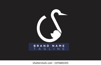 Alphabet letters Initials Monogram logo SWAN CS, SC, C and S
