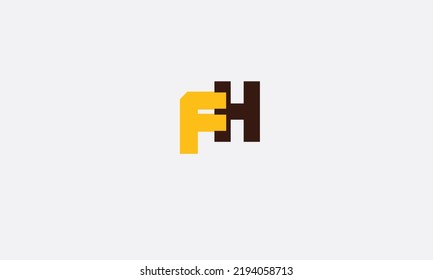 Alphabet letters Initial Monogram Logo FH, HF, F und H