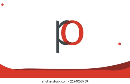 Alphabet letters Initials Monogram logo PO, OP, P and O