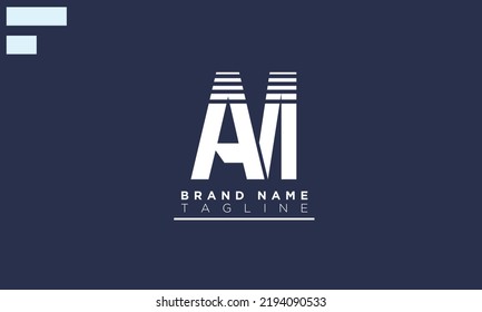 Alphabet letters Initials Monogram logo AM, MA, A and M