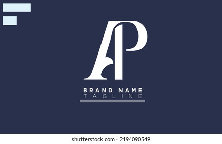 Alphabet letters Initials Monogram logo AP, PA, A and P