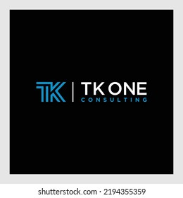Letras alfabéticas Logo del monograma TK, TK INITIAL, letra TK