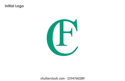 Letras alfabéticas Iniciales Monograma CF, FC, C y F 