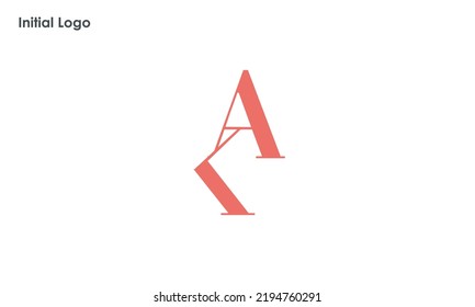 Alphabet letters Initial Monogram Logo KA, AK, K und A 