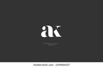 Alphabet letters Initial Monogram Logo AK KA A K