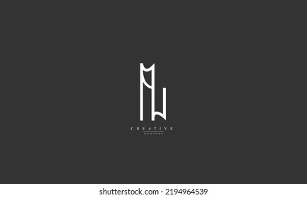 Alphabet letters Initial Monogram Logo AL LA A L