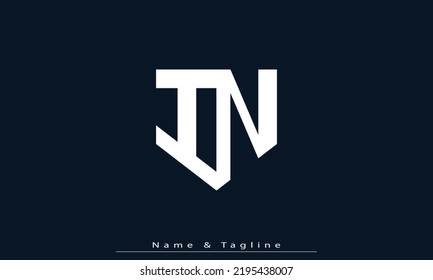 Alphabet letters Initials Monogram logo IN , NI