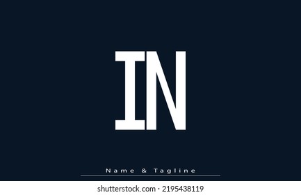 Alphabet letters Initials Monogram logo IN , NI
