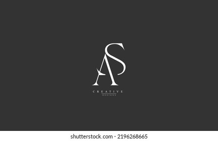  Alphabet letters Initial Monogram Logo AS SA A S  