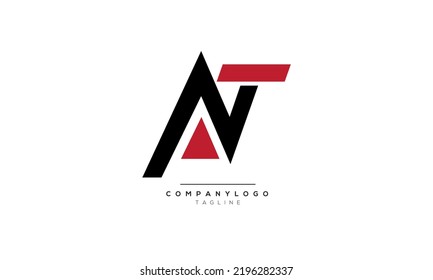 Letras alfabéticas Iniciales Logotipo del Monograma AT, AL INICIO, AT
